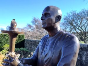 The face of the statue