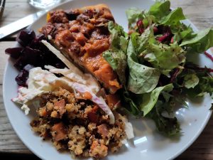 Frittata and salad lunch